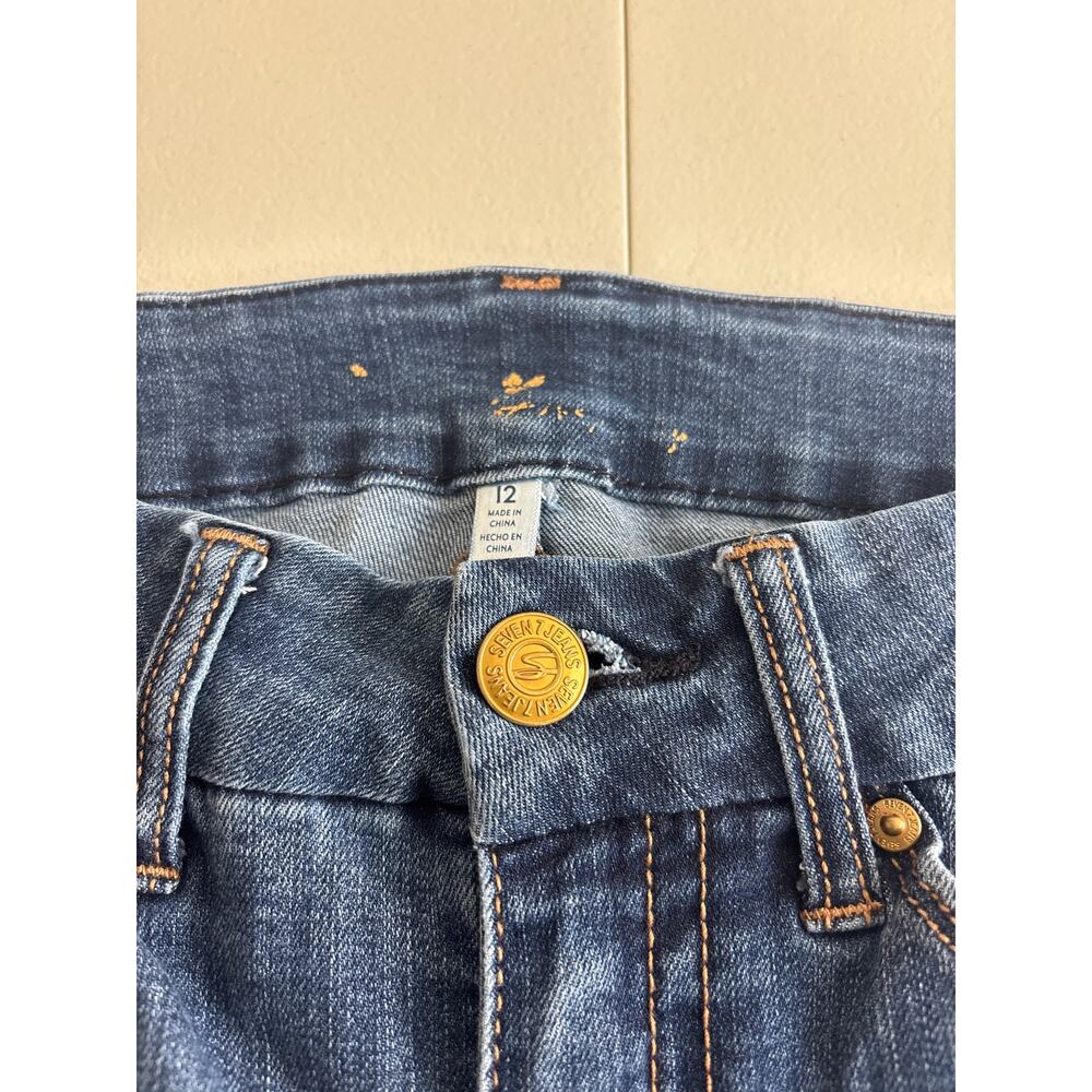 Seven7 Jeans Tummyless High Rise Skinny Medium Wash Color: Friday Size 12 - Picture 6 of 10